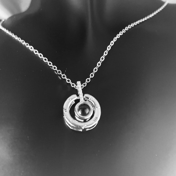 Hidden I Love You on Magnifying Necklace - Picture 1 of 10